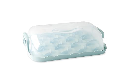 Nordic Ware Cakes and Cupcakes Carrier, Blue - size: 15.9" x 11" x 4.4", style: Cake and Cupcake Carrier
