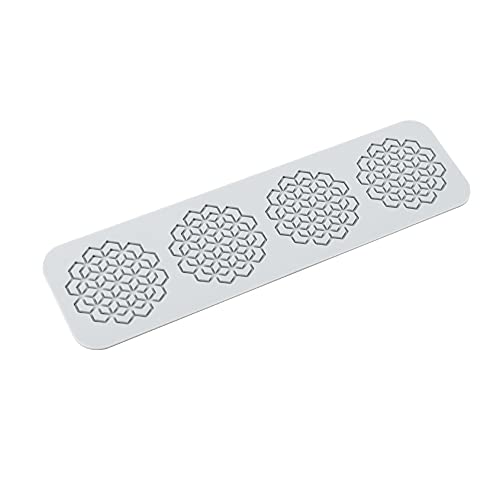 TUKE 3D Leaves Silicone Molds Flower Cake Fondant Mat Bee Leaf Pastry Moulds Rose Impression Chocolate Hollow Lace Mold (Geometry_10.4x2.8x0.12inch_L) - size: Geometry_10.4x2.8x0.12inch_L