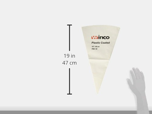 Winco Pastry Bag Cotton with Plastic Coating, 18-Inch,White - size: 18"