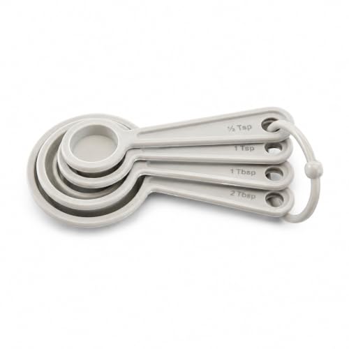 French Culinary Institute Premium 4-Piece Collapsible Measuring Spoon Set, Gray