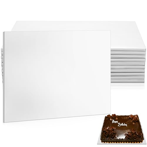 Affrolling 10 Pack Full Sheet Rectangle Cake Drum 1/2 Inch Thick Cake Board - color: White, size: 18.5 x 26 Inch Full Sheet