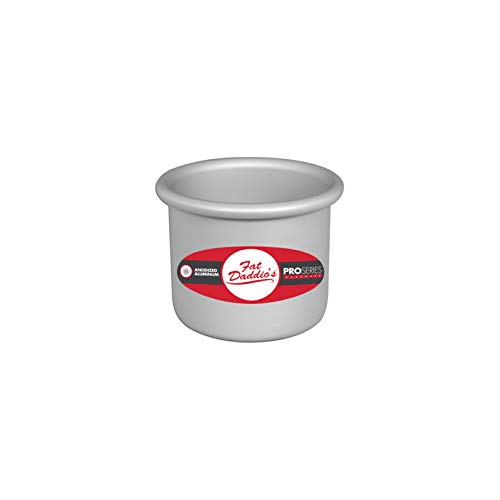 Fat Daddio's Round Cake Pan, Silver, 4 x 4 Inch (Pack of 6) - size: 4 x 4 Inch, Set of 6, style: 4" Depth