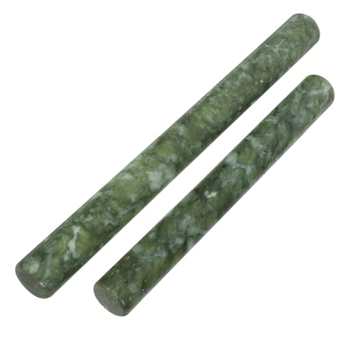 Alipis Jade Rolling Pin Set 10.23 Inch Natural Stone Dough Roller for Dumpling Wrappers and Pasta Non-Stick Surface Ergonomic Kitchen Baking Tool
