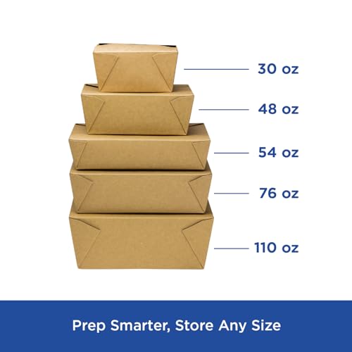 Karat Paper to Go Boxes [76 oz - 200ct] Leak-Resistant, Microwavable, Heavy-Duty Take Out Boxes | Grease Resistant & Stackable | #3 Kraft Brown - color: Kraft, size: 76