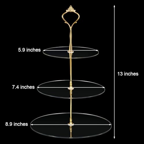 1 Set 3 Tier Acrylic Cupcake Stand, Dessert Tower Cupcake Display Stand