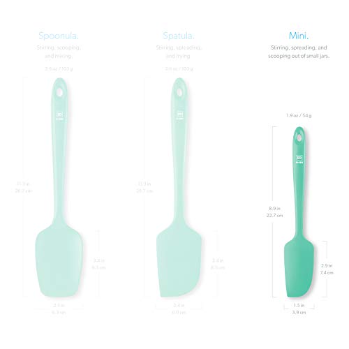 DI ORO Mini Silicone Spatula - Small Jar Scraper, 600F Heat Resistant, Mint - color: Mint