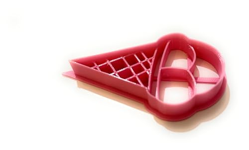 T3D Ice Cream Cone Cookie Cutter - Fondant & Biscuit Cutter for Kids Birthday Party Baking - Sugar Cookie Mold for Baking & Decorating