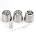 5 Pieces Stainless Steel XXL Russian Icing Nozzle Kit for Baking - color: SILVER SET11