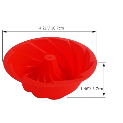 4 Inch Fluted Tube Spiral Silicone Cake Pan, Nonstick Baking Mold - size: 4 Inch-Spiral-4 Pack