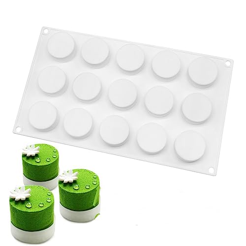 Round Cake Silicone Baking Mold Circular Chocolate Candy Biscuit Ice Cube Making Tool Soap Candle Mould Home Decor (Round H_11.84 X6.84 X0.84 inch) - size: Round H_11.84 X 6.84 X 0.84 inch