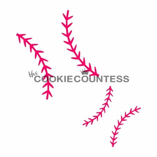 The Cookie Countess Baseball Stitches Stencil