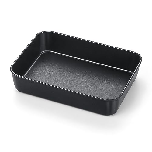 TeamFar Lasagna Pan, 9.4" x 7" x 2" Coated Rectangular Cake Pan - color: Black, size: 9 Inch