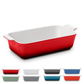 ROSSALLINI Stoneware Loaf Pan for Bread Baking, Glazed, 1 lb, Deep Red - color: Deep Red