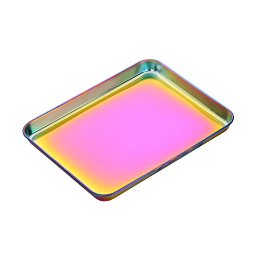 DOCBLACK Baking Tray, Stainless Steel Baking Cookie Sheet, Rimmed Pan Baking, Non Toxic & Healthy, Mirror Finish & Rust-Free, Easy Clean & Dishwasher Safe - Rainbow