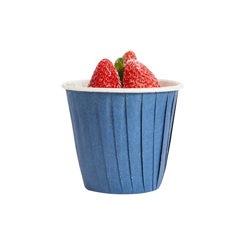 Restaurantware 4 oz Round Midnight Blue Paper Tall Baking Cup, 200 Pack - color: Midnight Blue, size: Tall
