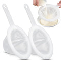 Uenhoy 2 Pcs Nylon Mesh Strainers 300 400 Kitchen Sieve With Handle White - size: 300 Mesh & 400 Mesh