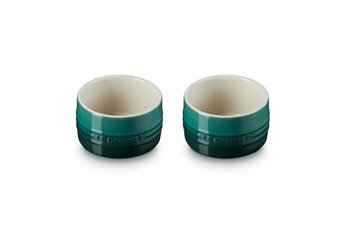 Le Creuset Stoneware Round Straight Wall Ramekin, Set of 2, Artichaut - color: Artichaut