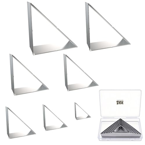 ZADE Triangle Cookie Cutters Set, 7PCS Stainless Steel Kitchen Baking Tools - color: Triangle