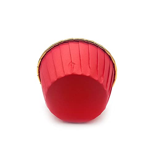 Aluminum Foil Standard Muffin Cupcake Liners, Disposable Baking Cups with Vibrant Color for Party Celebration, Red 50-Count - color: Red