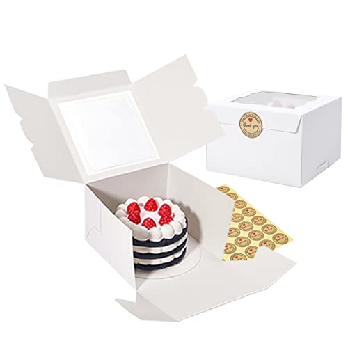 Cookie Boxes with Window 6x6x4 Inch 50 Pack