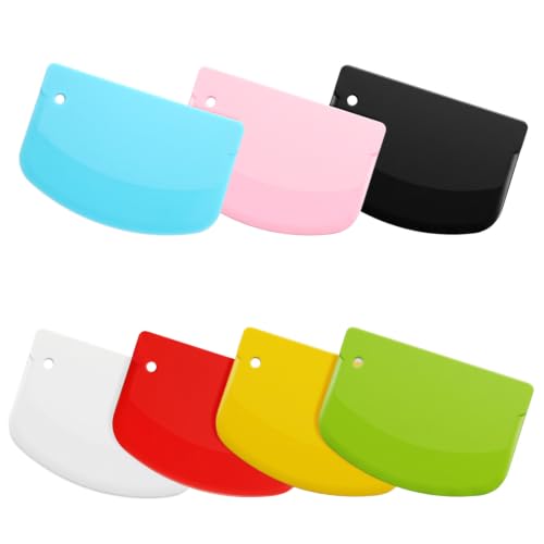 7 Pcs Plastic Bench Scraper- Bench Scraper Plastic for Kitchen, 5.23 In