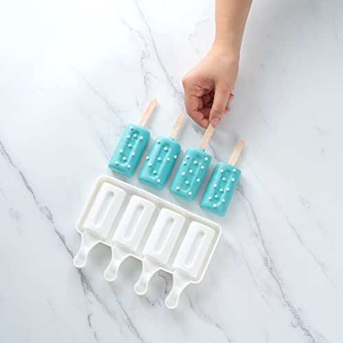 Restaurantware White Silicone Popsicle Mold, 4 Cavities, Cylinder, 1 Ct - size: 1 Count, style: Cylinder