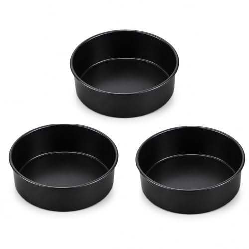 P&P CHEF 5 Inch Cake Pan Set of 3, Non-Stick Round Cake Pans - size: 5 Inch