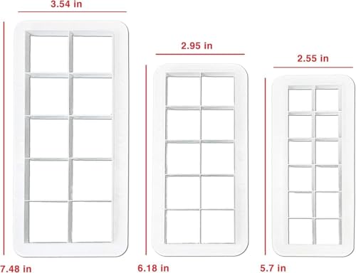 3Pcs White Square Cookie Cutter Set, Geometric Multicutter Square Cake Fondant, Cookie Biscuit Cutters Cake Decorating,Cookie Cutters Baking Tools and Accessories(3 Size）