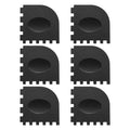 uxcell 6Pcs Serrated Pan Scraper 3.2x3.2Inch Kitchen Pot Scrubber Black - color: Black, size: 3.2x3.2Inch