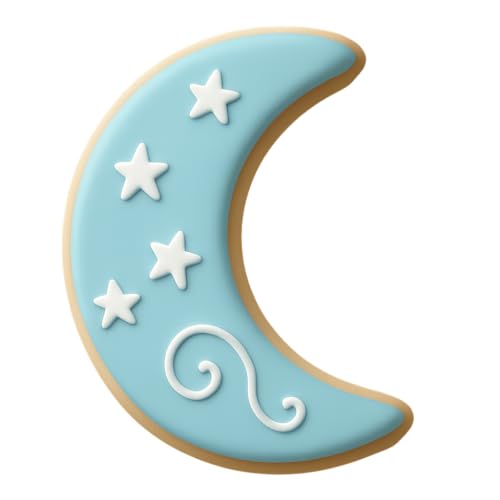 Waxing Crescent Moon Cookie Cutter & Stamp, Fondant & Clay - 4x2