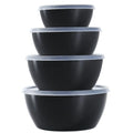 4-Piece Halloween Classic Plastic Bowls with Lids - 8/16/24/32oz - color: Black