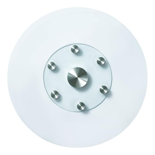 VEVOR 30 in Glass Lazy Susan Turntable, Tempered Glass Dining Table Centerpiece with 6 Rotating Wheels, 360° Smooth and Silent Spin Tabletop Rotating Tray, for Family Gatherings, Banquets & Weddings - size: 30.24 x 30.24 x 1.50 in