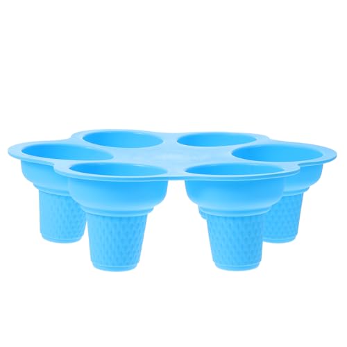 DOITOOL 6-Hole Silicone Ice Cream Mold for DIY Home Use, Blue