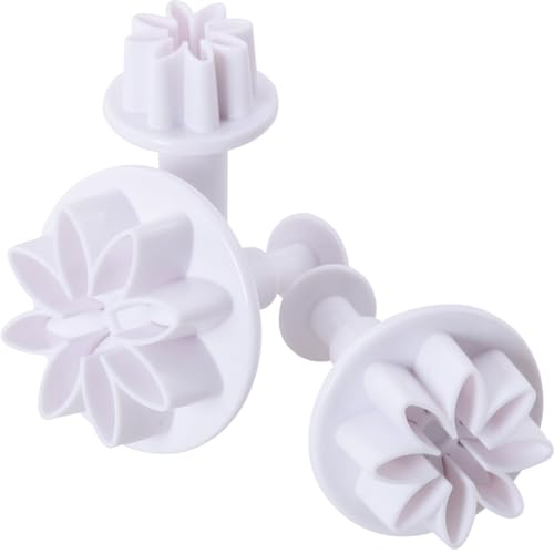 ZCZQC 4PCS Pastry Molds Small Daisy Shaped Piston Cutters Candy Cake Cupcake Decorating DIY Molds for Cutting Sugar Paste Fondant and Cookies