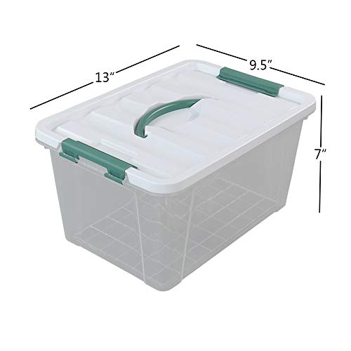 Gloreen 14 Quart Clear Storage Bins with Lid and Handle, Multipurpose - size: 14 Quart, 1 Pack