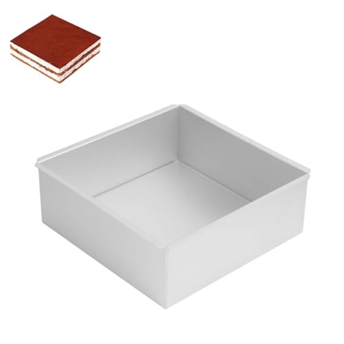 HERCHR Removable Square Cake Pan, 8.7inch Square Cake Mold Aluminum Mini Square Cheesecake Pan Cake Ring Mold for Mousse Cake, Chiffon, Bread, Brownies, Cake Mold Bakeware