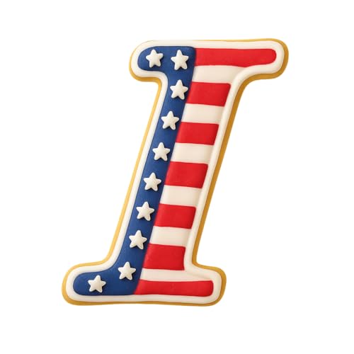 Mighty Gadget Fancy Cursive Letter A to Z Cookie Cutter - 4" Tall Alphabet Baking Mold (Random Color) (I) - color: I