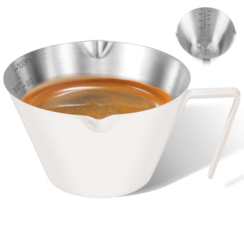 1 Pc Stainless Steel Espresso Shot Cup with Dual Scale, 3.4oz/100ml, White - color: 03_ White 1pc