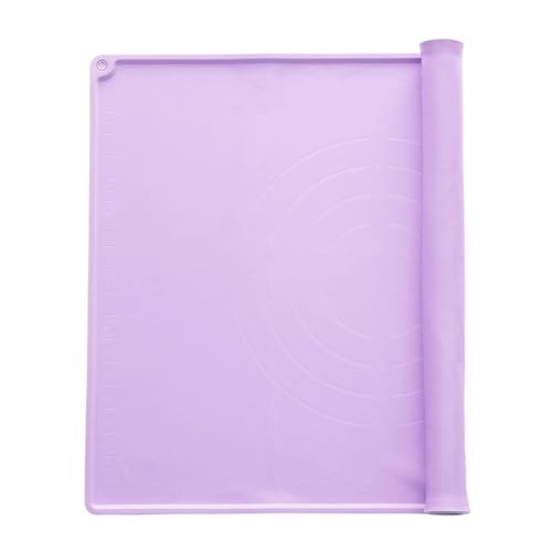 uxcell Silicone Pastry Mat, 19.7" x 15.8" Silicone Baking Mat with Measurements, Non-Stick Dough Rolling Mat for Making Pastry Cookies Bread Pizza Purple - color: Purple, size: 19.7"L x 15.7"W
