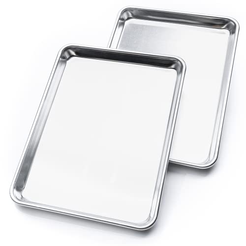 KITCHENATICS Quarter Sheet Baking Pan Aluminum Nonstick Oven Safe Set 2 - size: 9.6" x 13"