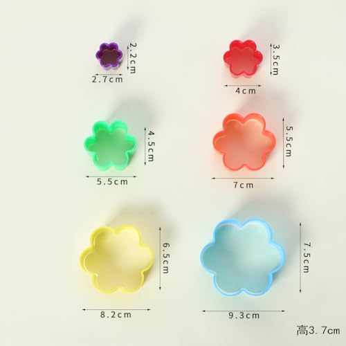Cookie Cutter Set for Baking, 6PCS Sandwich Fondant Cake Fruit Vegetable Shapes Cutter Set (Flower) - color: Flower