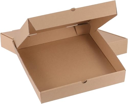 30 PCS 9.4x9.4 Inch Square Cardboard Pizza Box, 1.5 inch Thick Quality Corrugated Pizza Boxes, Disposable Takeaway Packaging Boxes keeps Pizza Fresh, Kraft Brown Color