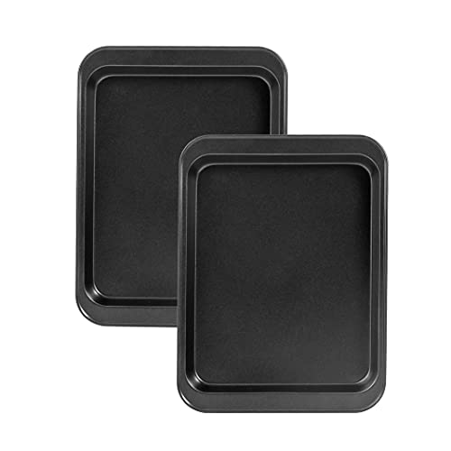 Baking Sheets Toaster Oven Pans, Cookie Sheets for Baking Tray Non Stick, Broiler Quarter Half Sheet Pan, Jelly Roll Pan Cake Pan Set for Cooking, Walooza Rimmed Cookie Sheets for Baking Nonstick