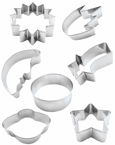 Hocai Planet Series Outer Space Cookie Cutters Set Stainless Steel 7Pcs