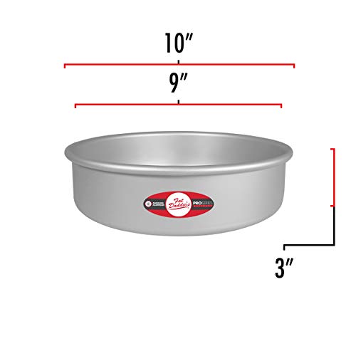 Fat Daddio's Anodized Aluminum Round Cake Pan, 9 x 3 Inch - size: 9 x 3 Inch, style: 3" Depth