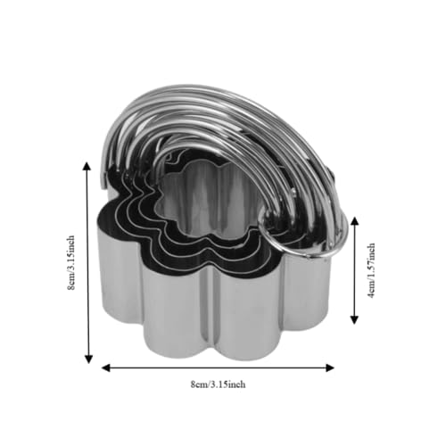5Pcs Stainless Steel Cookie Cutters Set with Handle, 5 Sizes Baking Mould for Biscuits Scones, Easy Clean Dishwasher Safe(Flower) - size: Flower