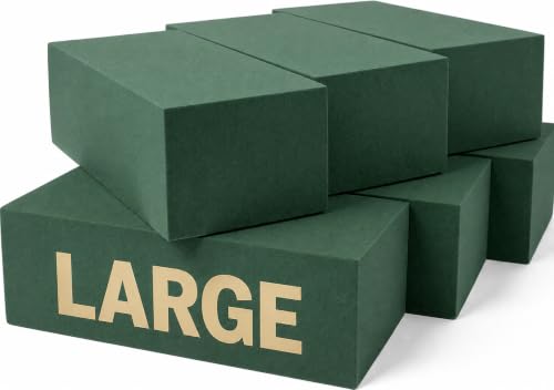 FLOFARE Pack of 6, Dry and Wet Floral Foam Blocks for Fresh and Artificial Flowers, Each (7.8” L x 3.5” W x 2.4” H), for Wedding, Birthdays, Home, Office, and Garden Decorations - size: Pack of 6 Floral Foam Blocks