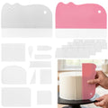 2PCS Cake Smoother Scraper Acrylic Cake Scraper Transparent Flexible Scraper‌ Cake Decorating Supplies for Kitchen DIY Bakery Pastry Decoration (4pcs Replacements Scrapers + 12pcs Non-Installable)