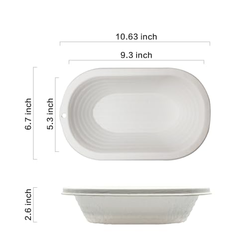 Wood Pulp Oval 1kg Banneton Bread Proofing Basket 2 Pack - style: Oval