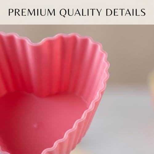 10Pcs Heart Multicolor Silicone Baking Cups, Reusable Muffin Liners - color: 10PCS- Heart Cups